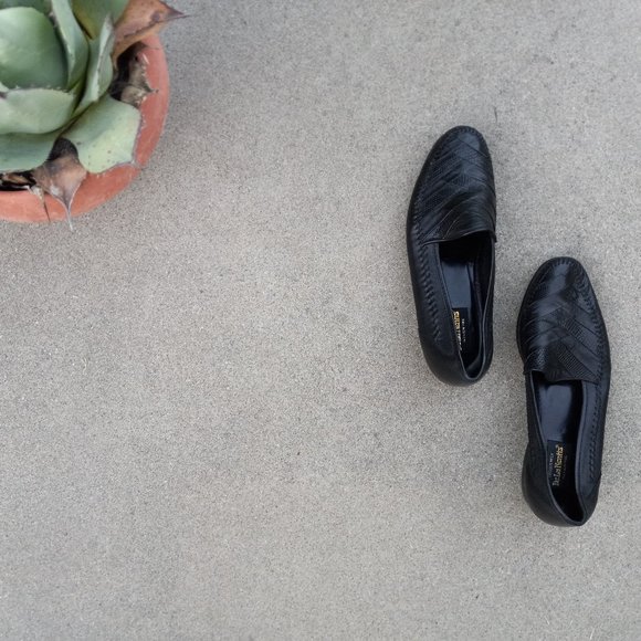 Vintage Leather & Lizard Chevron Loafer/Driving Shoe Size 9 main image 4